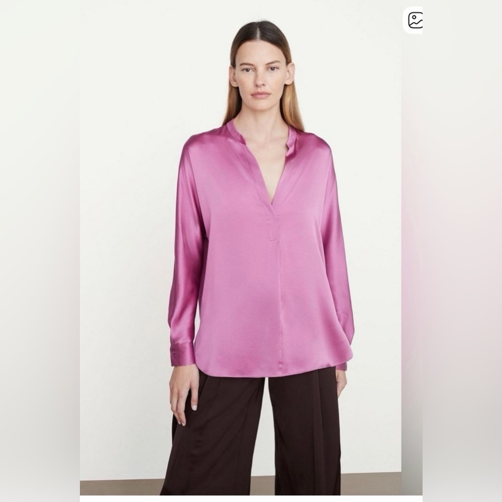 ⭐️Vince Silk Band Collar Blouse⭐️